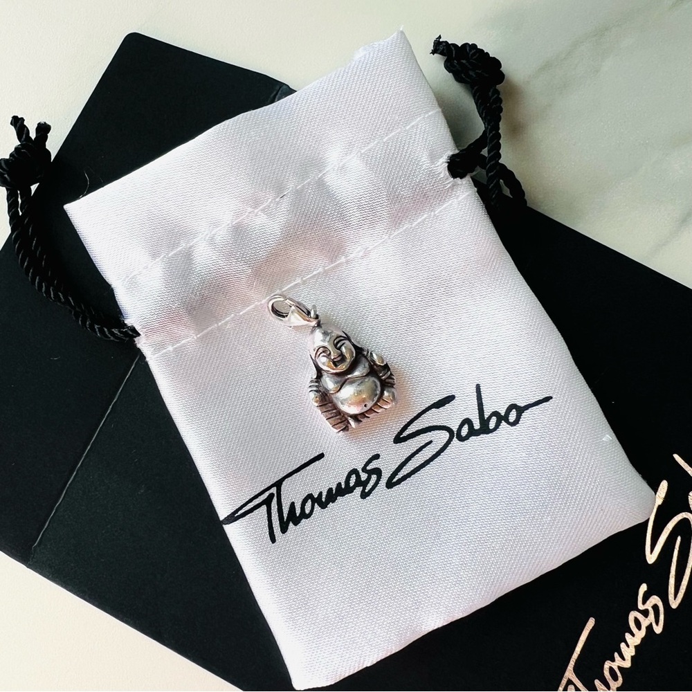 Rare Retired Thomas Sabo Weighty Solid Sterling Silver Buddha Charm/Pendant
